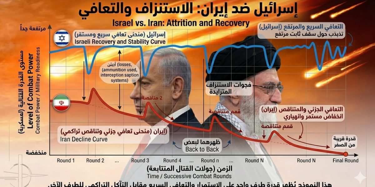 صورة مولدة بالذكاء الصناعي تعبر عن حرب الاستنزاف المتحكم فيها