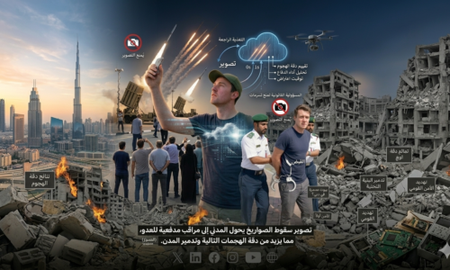 صورة مولدة بالذكاء الاصطناعي تعبر عن سبب حظر دول الخليج وإسرائيل تصوير الصواريخ الإيرانية