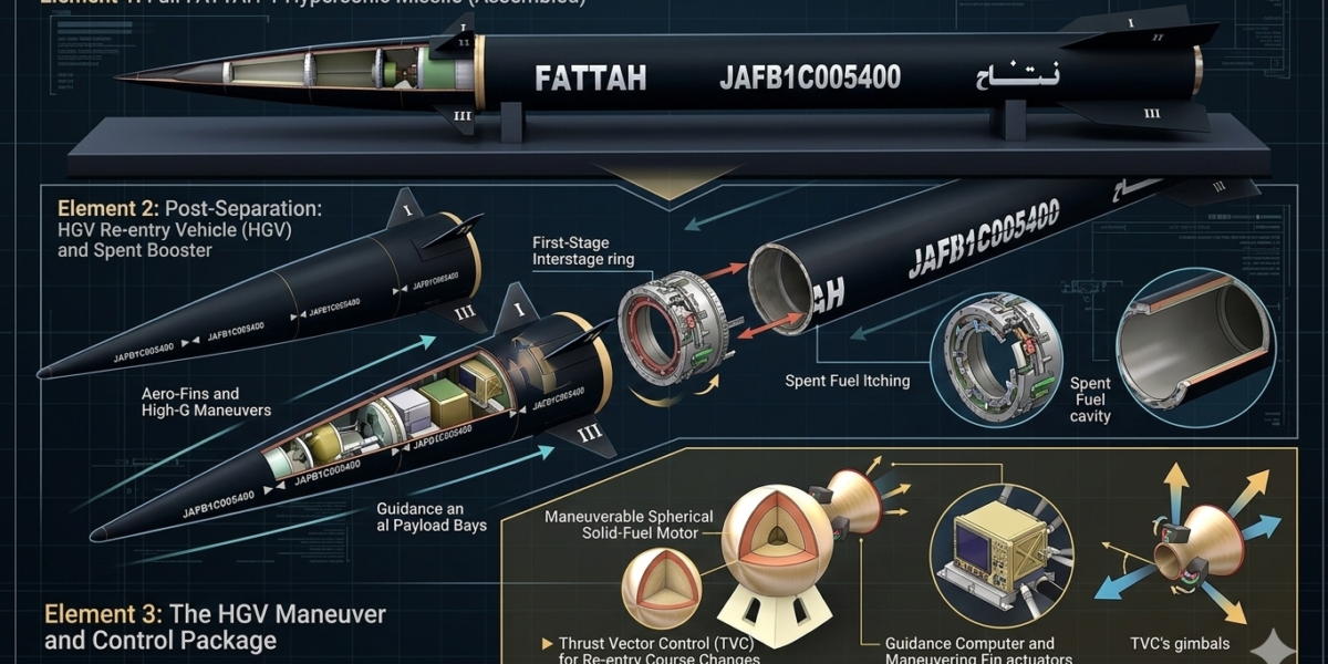 صورة مولدة بالذكاء الصناعي تعبر عن مسار صواريخ فتاح الايرانية
