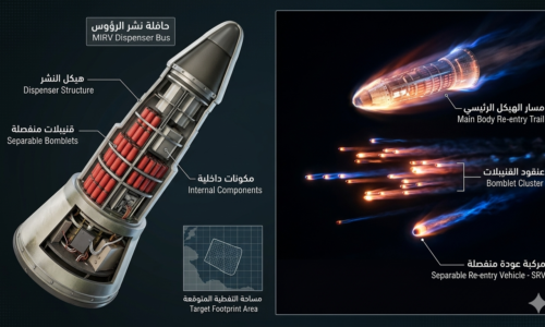صورة مولدة بالذكاء الاصطناعي لشكل مركبة اعادة الدخول الخاصة بالصواريخ الانشطارية الايرانية