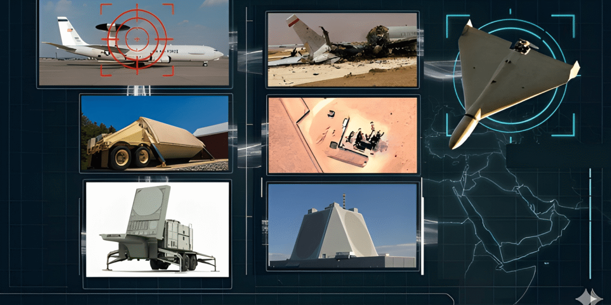صورة مولدة بالذكاء الاصطناعي لقائمة أهداف شاهد 136 من بينها استهداف طائرة الإنذار المبكر E-3