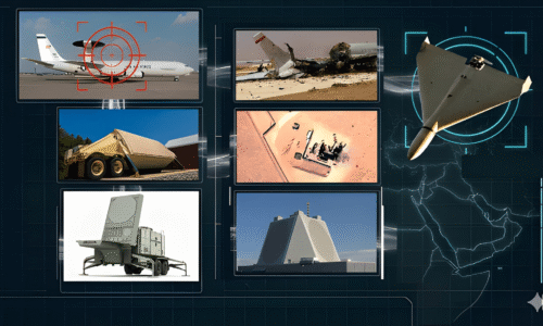 صورة مولدة بالذكاء الاصطناعي لقائمة أهداف شاهد 136 من بينها استهداف طائرة الإنذار المبكر E-3